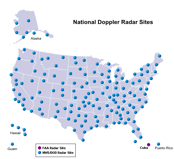 location of NWS radar locations